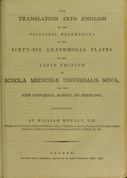 Cover of: The translation into English of the principal references to the sixty-six anatomical plates of the Latin edition of the Schola medicinae universalis nova, or the new universal school of medicine