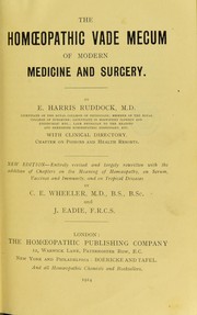 Cover of: The homoeopathic vade mecum of modern medicine and surgery | E. H. Ruddock