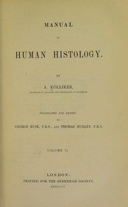 Cover of: Manual of human histology