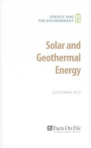 Solar and geothermal energy by John Tabak