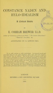 Cover of: Constance Naden and hylo-idealism by Ebenezer Cobham Brewer