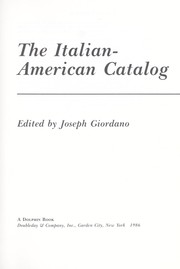 Cover of: The Italian-American catalog by Joseph Giordano