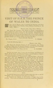 Cover of: Notes on the visits to India of their Royal Highnesses the Prince of Wales and the Duke of Edinburgh, 1870 - 1875-6 by Fayrer, Joseph, Sir, Fayrer, Joseph, Sir