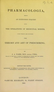 Cover of: Pharmacologia by John Ayrton Paris