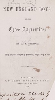 Cover of: New England boys: or, Three apprentices