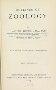Cover of: Outlines of zoology