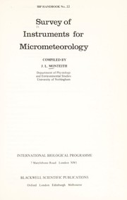 Cover of: Survey of instruments for micrometeorology