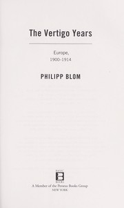 Cover of: The vertigo years: Europe, 1900-1914