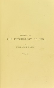 Cover of: Studies in the Psychology of Sex, Vol. I by Havelock Ellis