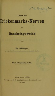 Cover of: Ueber die R©ơchenmarks-Nerven der Baucheingeweide by Nikolaus Rüdinger