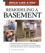 Cover of: Remodeling a Basement (Build Like A Pro)