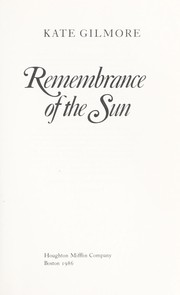 Cover of: Remembrance of the sun