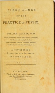 Cover of: First lines on the practice of physic