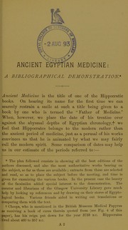 Ancient Egyptian medicine by James Finlayson