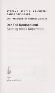 Cover of: Der Fall Deutschland: Abstieg eines Superstars