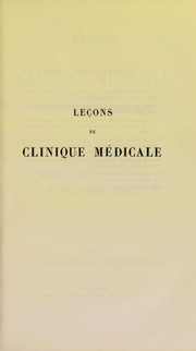 Cover of: Le©ʹons de clinique m©♭dicale faites ©  l'H©þpital Lariboisiere