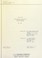 Cover of: Final report