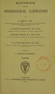 Cover of: Handbook for the physiological laboratory