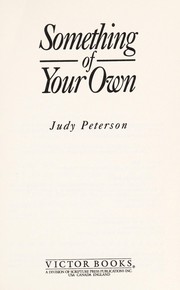 Cover of: Something of your own