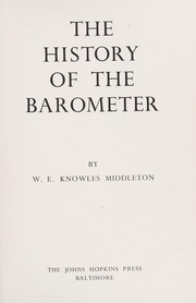 Cover of: The history of the barometer.
