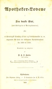 Apotheker-Lorene i den danske stat ... fra 1660 til 1859 by P. H. J. Hansen