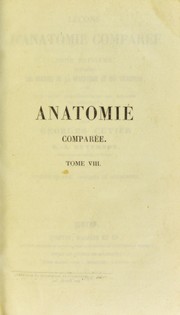 Cover of: Le©ʹons d ́anatomie compar©♭e de G. Cuvier