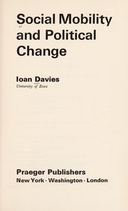 Cover of: Social mobility and political change.