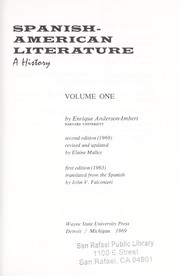 Cover of: Spanish-American literature by Enrique Anderson Imbert, Enrique Anderson Imbert