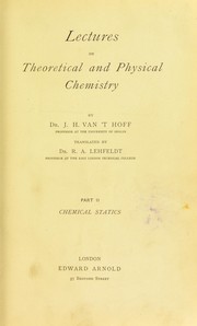 Cover of: Lectures on theoretical and physical chemistry