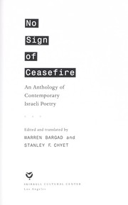 Cover of: No sign of ceasefire: an anthology of contemporary Israeli poetry