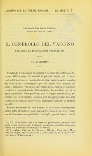 Il controllo del vaccino mediante le inoculazioni corneali by Costantino Gorini