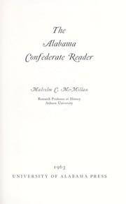 Cover of: The Alabama Confederate reader
