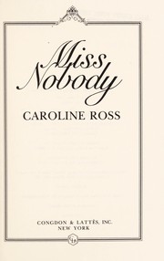 Cover of: Miss Nobody