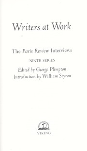 Cover of: Writers at work: the Paris review interviews, ninth series