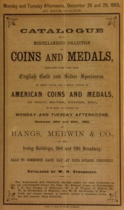 Cover of: Catalogue of a miscellaneous collection of coins and medals ...
