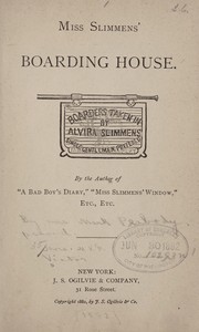 Cover of: Miss Slimmens' boarding house