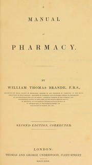 Cover of: A manual of pharmacy