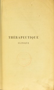Cover of: Consultations medicales: th©♭rapeutique clinique