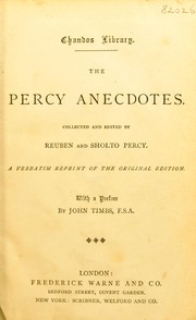Cover of: The Percy anecdotes | Thomas Byerley
