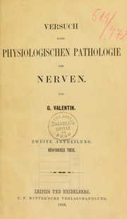 Cover of: Versuch einer physiologischen Pathologie der Nerven