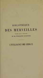 Cover of: L'intelligence des animaux