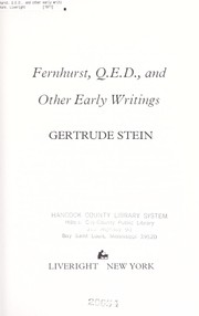Cover of: Fernhurst, Q.E.D., and other early writings. by Gertrude Stein