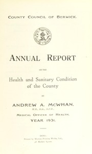 Cover of: [Report 1931] | Berwickshire (Scotland). County Council