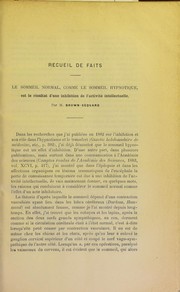 Recueil de faits by Charles-Edouard Brown-Séquard
