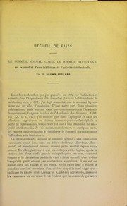 Cover of: Recueil de faits by Charles-Edouard Brown-Séquard