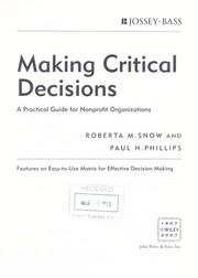 Cover of: Making critical decisions by Roberta Snow