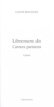 Librement dit by Claude Beausoleil
