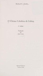 Cover of: O u ltimo cabalista de Lisboa