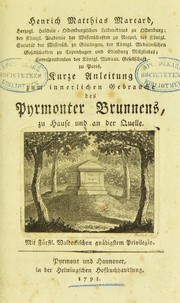 Cover of: Kurze Anleitung zum innerlichen Gebrauche des Pyrmonter Brunnens, zu Hause und an der Quelle
