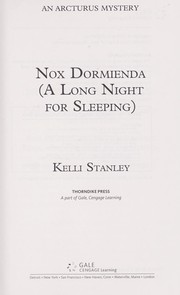 Cover of: Nox dormienda (a long night for sleeping) by Kelli Stanley